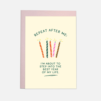 Repeat after me greeting card