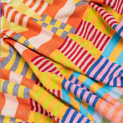 Colorful fabric with geometric pattern
