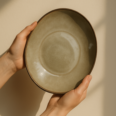 Set of 2 Hana Karim Dining Plates - Stone