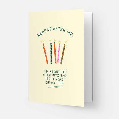 Repeat after me greeting card