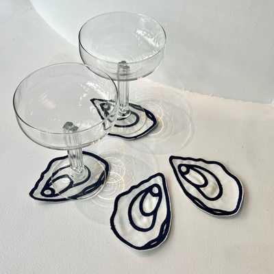 Set of 4 Oyster Cocktail Serviettes - Venus