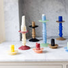 Lara Petit Candlestick - Yellow & Light Beige