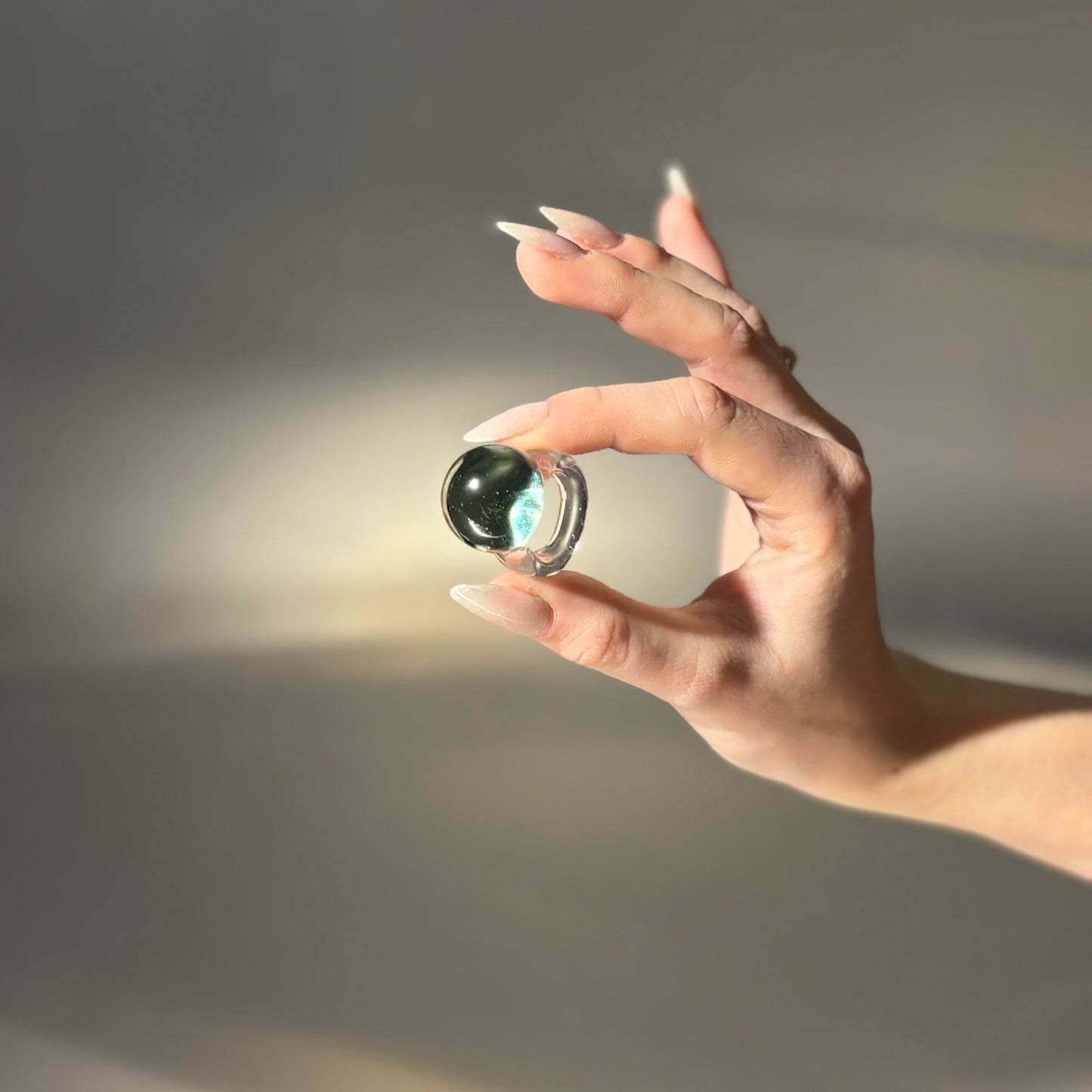 Murano Gem Ring - Smoky Teal