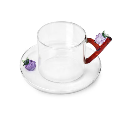 Teetasse und Untertasse Brombeere von Allessandra Baldereschi