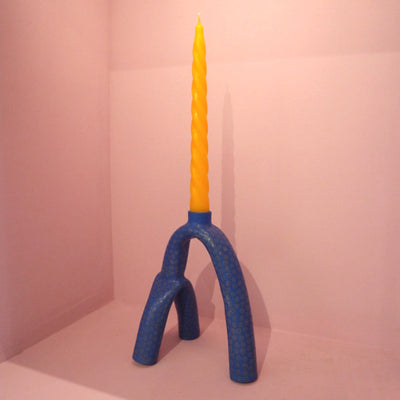 Le Tube - Blue Dots Candle Holder by Sabine Dietrichkeit