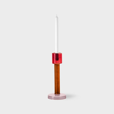 Bole Candle Holder L red / pink