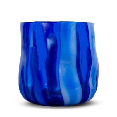 blue glass vase Triton, on a white background