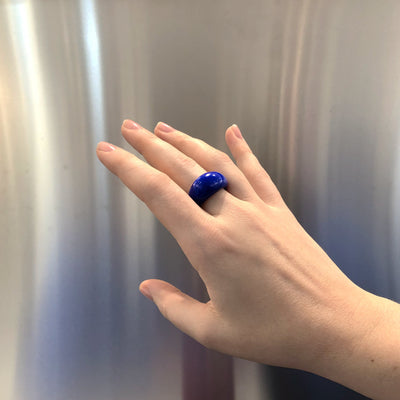 Murano Bulb Ring Blau