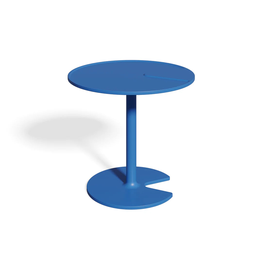 side table by Möbelsohn in marine blue on white background