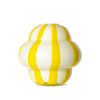 Curlie Vase Gelb & Weiß