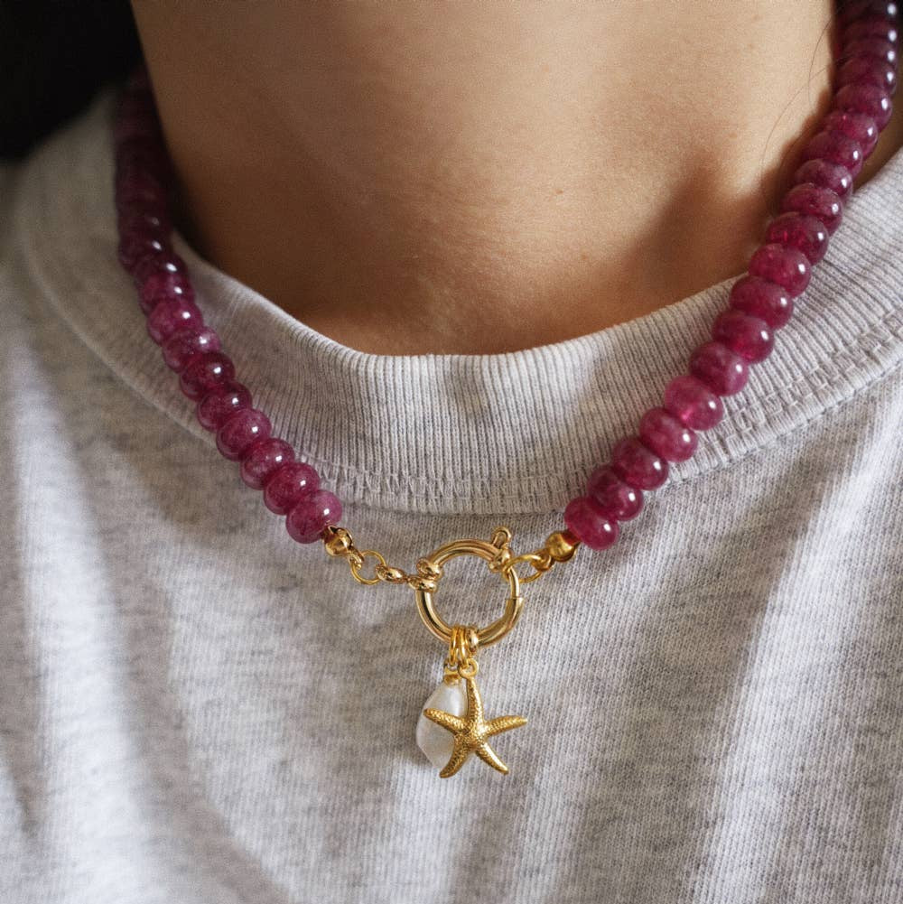 Hallie Necklace Ruby Rose