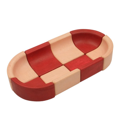 "Panisa Objects Patch Tray in Rouge - a Wooden Tile Tray - A Stylish and Practical Home Organizer"