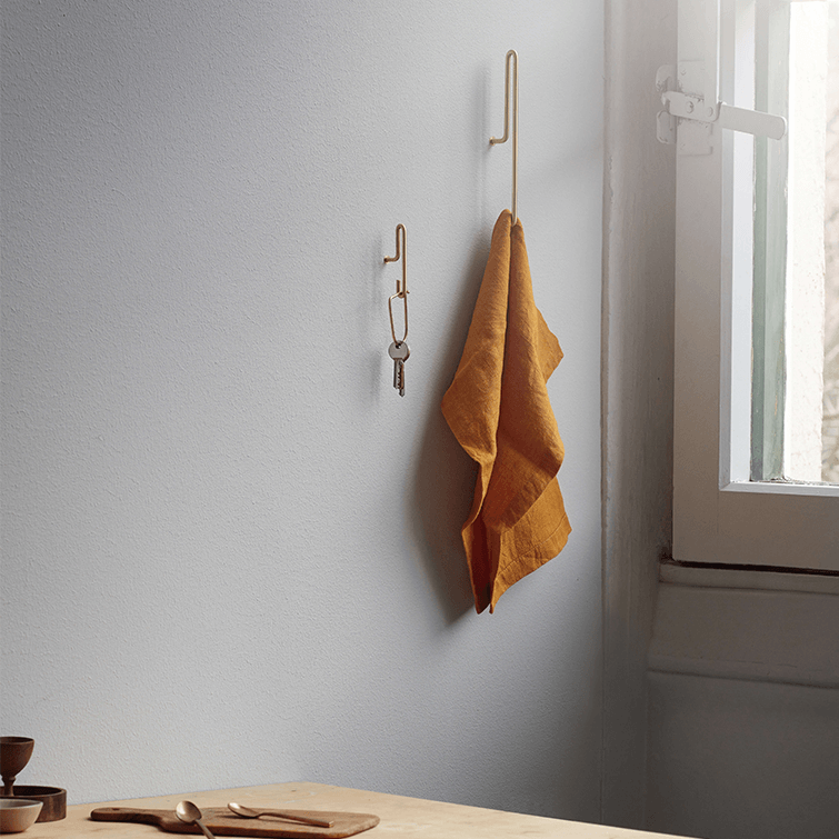 Elegant Loop Wall Hooks Brass Finish, minimalist Scandinavian Design by Moebe, Nave Shop, online concept store