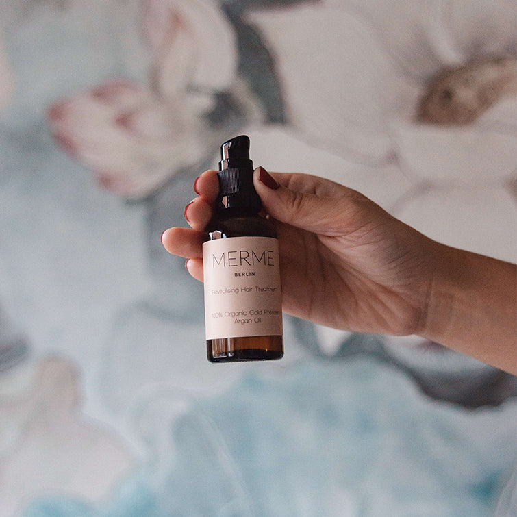 Revitilising Hair Treatment; by Merme Berlin, organic vegan eco certified argan oil, Nave Shop, online concept store