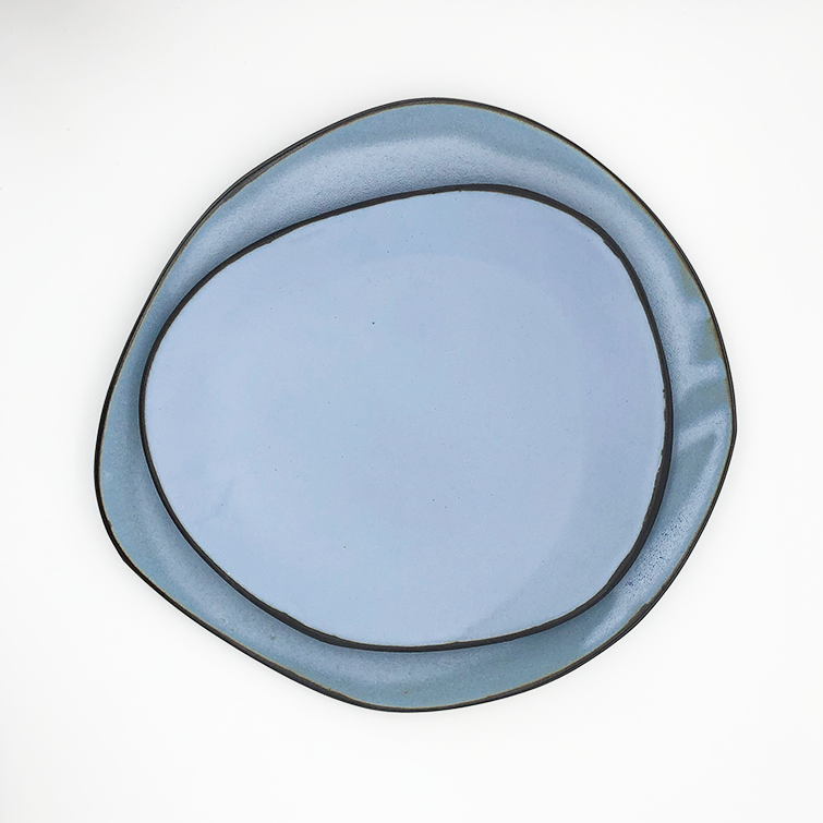 Handmade Ceramics, Medium plate in matt blue Glaze by Hana Karim - Artisinal Stoneware Plates - NAVE shop - online concept store