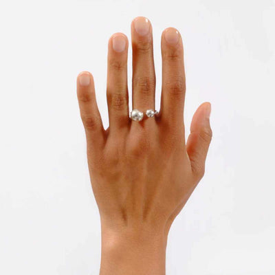 Double Ball Ring - Silver