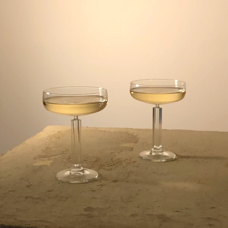Coupe Glasses, Set of 2 Set of 2 Champagne Coupes - Gatsby Glasses, American 1920s style design