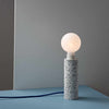 Swap it lamp with black and white charcoal base without lampshade, designed by Moodlight Studio and made in France
