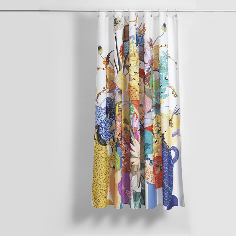 Blossom Artist Cotton Shower Curtain; plastic-free, bathroom, textile design, Nave Shop, online concept store