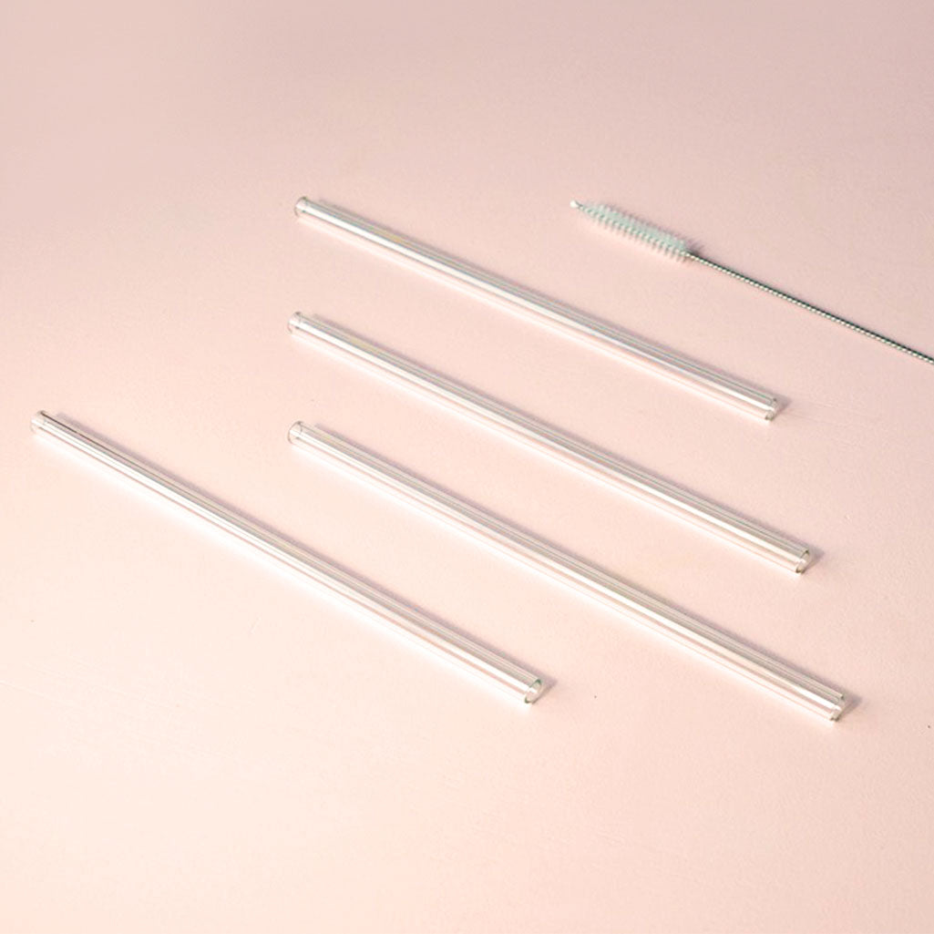 Glass Juice Straws; plastic free straws by Serax