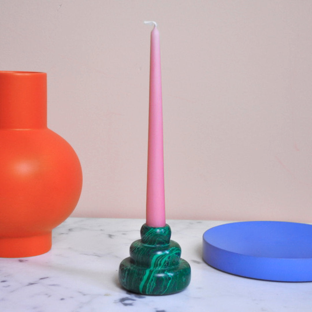 malachit candle holder - & klevering - nave shop - online concept store