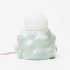 Minty Bubble Lamp with a ceramic mint glazed base, handmade by Siup Studio in Warsaw