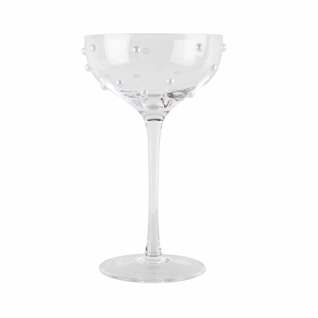 Drink Pearls Cocktail Glass - cocktail or champagne glass with decorative pearls by Lepelclub